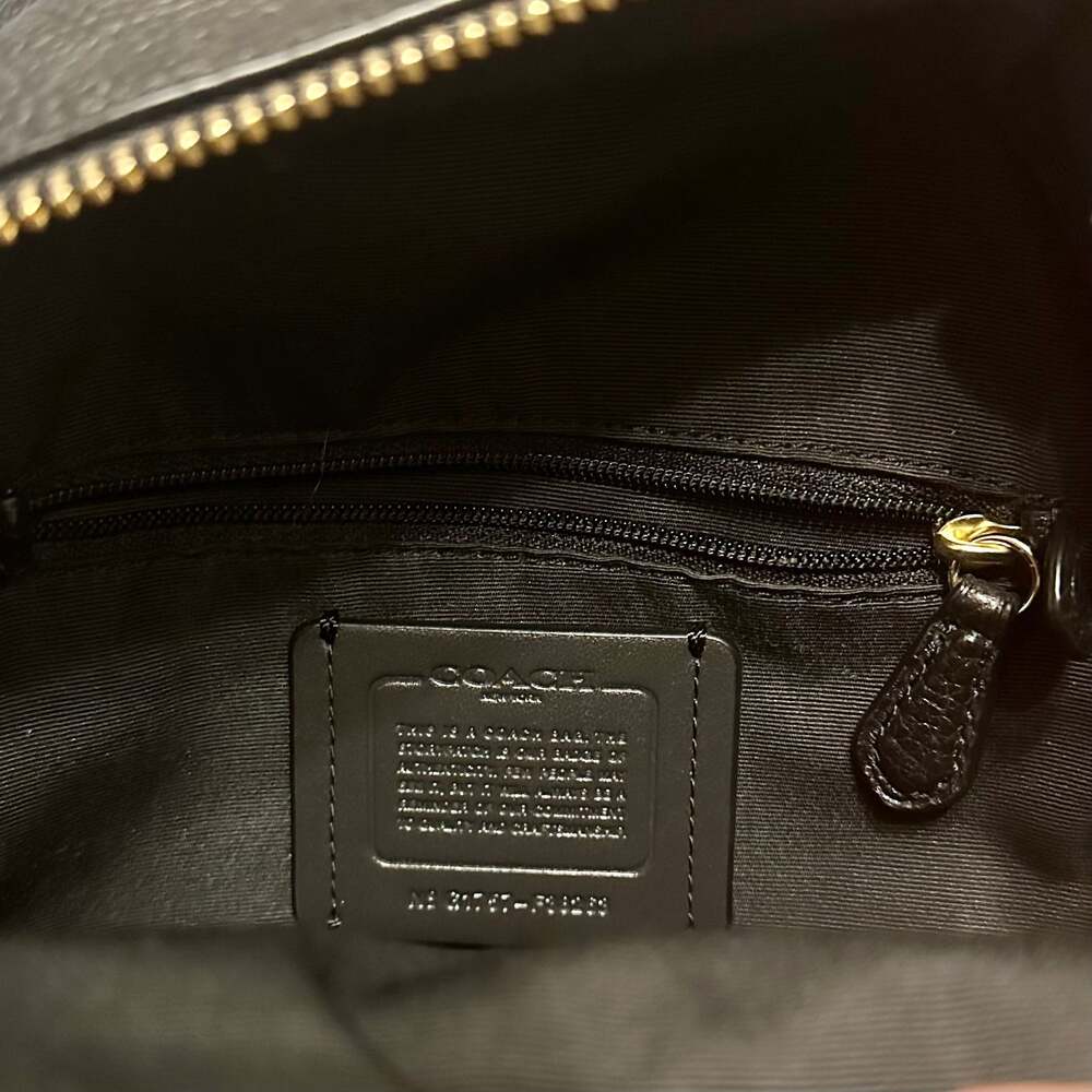COACH Charlie Mini Backpack Pebble Leather Black F38263 - Picture 13 of 16